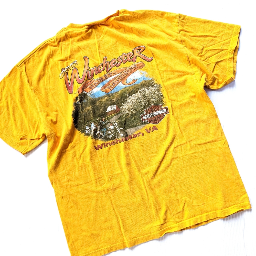 HARLEY DAVIDSON Groves Winchester VA yellow graphic tee